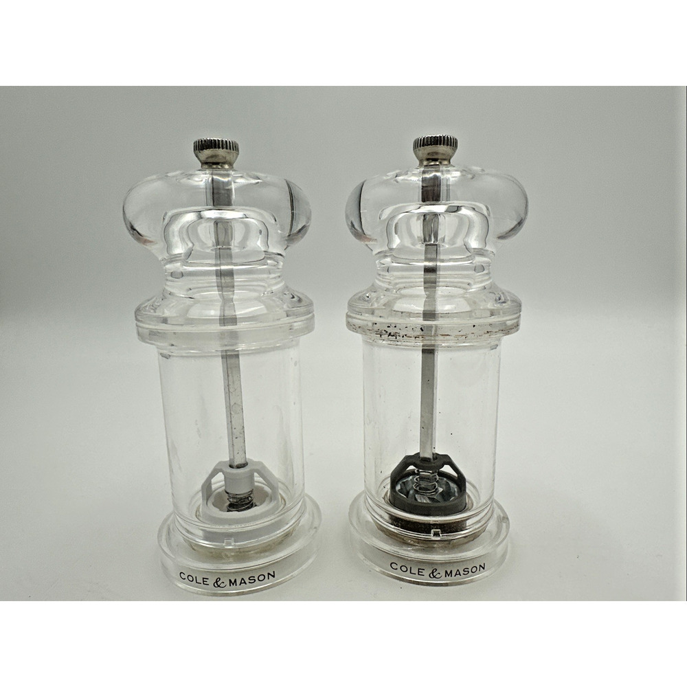Vintage Cole & Mason England Pepper, Salt Mill Acrylic EUC